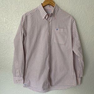 Southern Tide Mens Button Down Dress Shirt Blue Pink Checks Size Medium